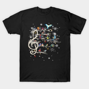 Musical Note Birds Winter Costume Gift T-Shirt